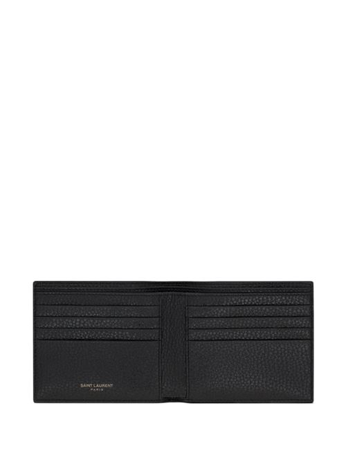 Logo-plaque leather wallet Saint Laurent | 607727AAC681000